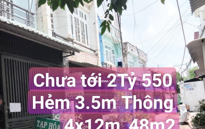 Hẻm xe hơi Thông 48M2 Ngay Chợ Đông Quang Hiệp Thành Quận12